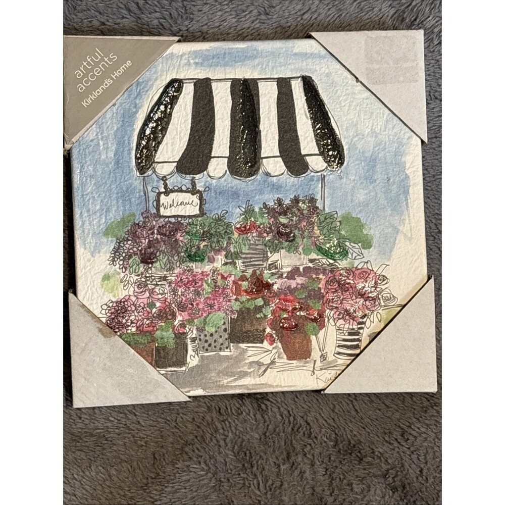 Kirkland's Home Artful Accents WELCOME SPRINGTIME MARKET 9" x 9" canvas print